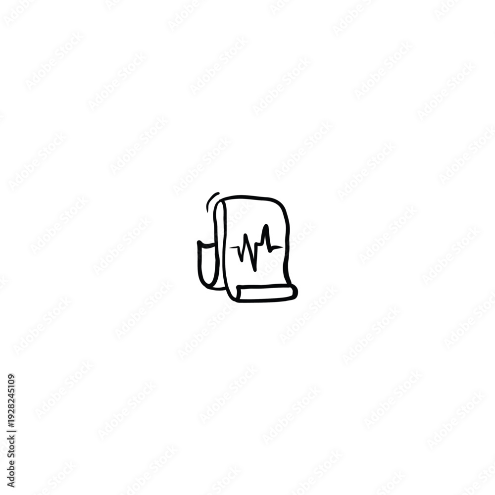 Obraz premium ECG Heartbeat Report logo icon flat vector design
