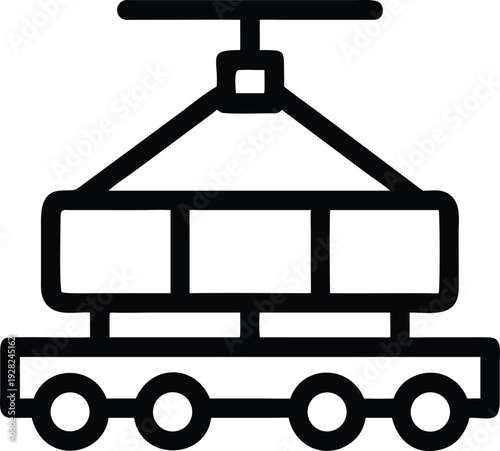 Industrial container handler vehicle moving stacked cargo units for global shipping and logistics operations