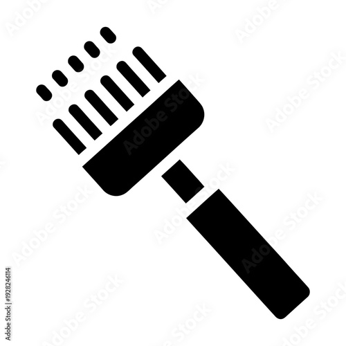 Hair dye brush icon for professional hair coloring and salon styling in minimalist solid black style
