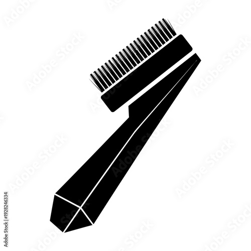 Cleaning brush icon, black silhouette of a scrub brush or wire brush vector illustration