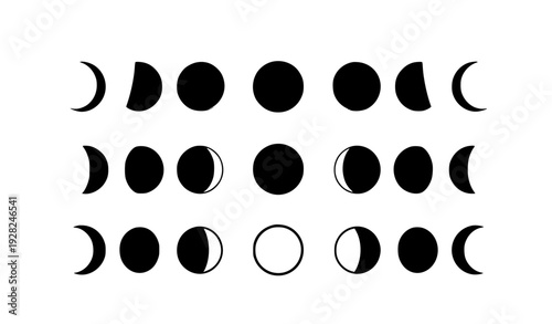 Yin yang symbols set harmony balance duality contrast black white vector illustration flat design