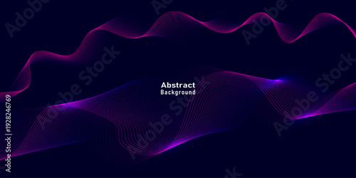 Dynamic background featuring glowing pink and purple mesh wave patterns on a dark navy backdrop for modern digital tech layouts.