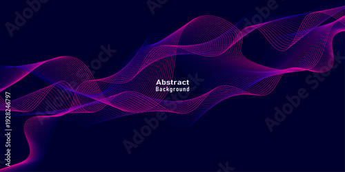 Dynamic background featuring vibrant pink and purple mesh wave patterns on a dark navy backdrop for modern digital tech layouts.