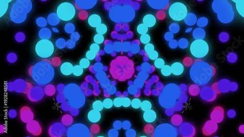 Vibrant Neon Lights Forming Kaleidoscope Patterns.