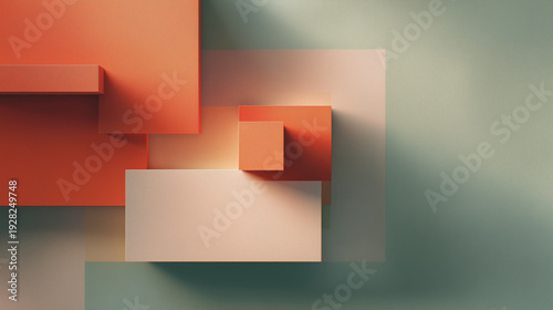 Minimal 3D Abstract Background with Layered Modular Blocks and Diagonal Corporate Layout