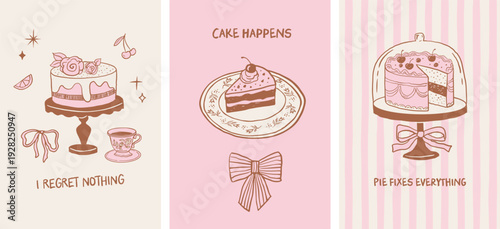 Vintage pastry shop, cafe and bakery posters, banners and prints collection.