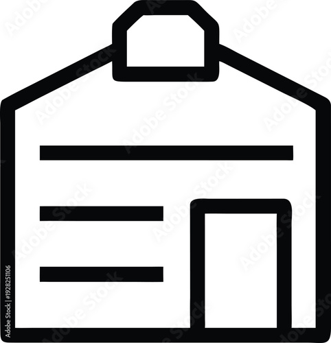 Minimalist house or dwelling with a simple door and windows design outline icon