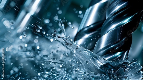 Close up image of iron metal shavings from cnc drilling lathe machine in industrial setting