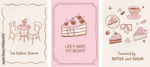 Vintage pastry shop, cafe and bakery posters, banners and prints collection.