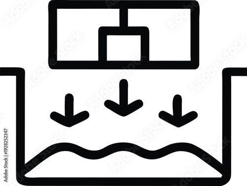 Mining Excavation Process Icon Illustrating Resource Extraction and Earth Digging Activities