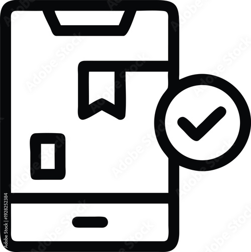 Mobile Order Delivery Confirmation Icon for E commerce Tracking and Status