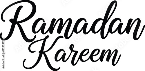Black Cursive Text Ramadan Kareem