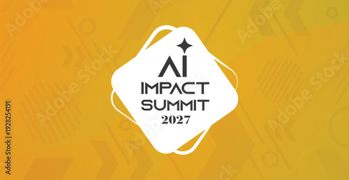 A professional event banner featuring the "AI Impact Summit" logo on a fluid, abstract background with modern geometric patterns