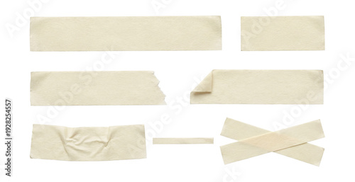 Paper bandage tape strips elements set.