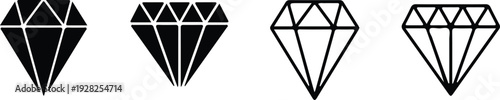 diamond icon set vector logo design illustration 