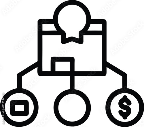 New product idea distribution model connecting concept to market and revenue