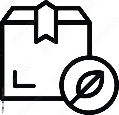 Non eco friendly package icon indicating unsustainable materials or environmental impact concerns