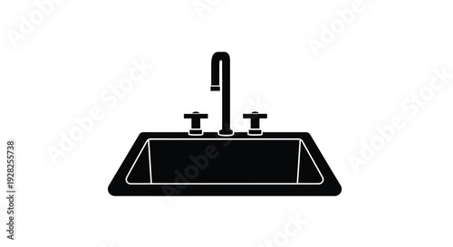 Minimalist bathroom sink design with handles a stark silhouette