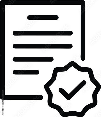Official Document Verification with a Wavy Certified Seal and Positive Checkmark Approval