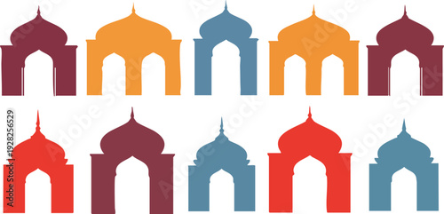 Colorful islamic arches and domes