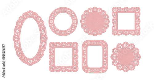 Wallpaper Mural Blush die-cut lace frames . Torontodigital.ca