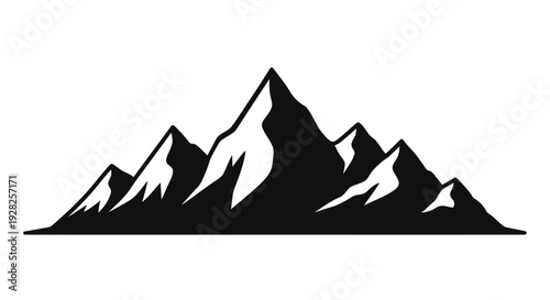 Dramatic mountain range graphic with a bold striking silhouette