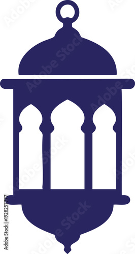 Silhouette of a Traditional Lantern in Blue