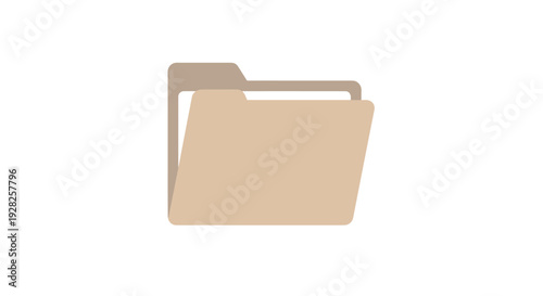 simple beige folder icons in flat minimalist style for digital file organization and design