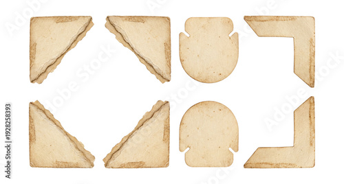 Vintage scrapbook torn corners .