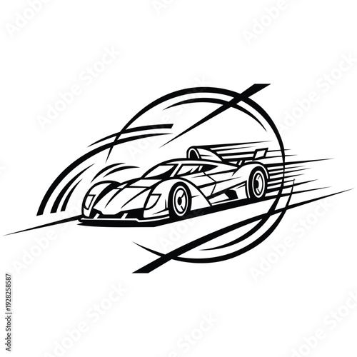 Racing Car Speed Line Art T-Shirt