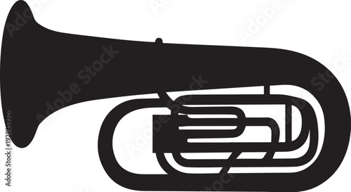 Orchestral Tuba Silhouettes Large Brass Music Instrument Icon