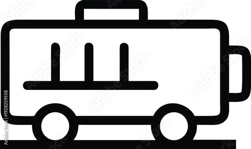 Outline icon of a passenger bus or recreational vehicle for road travel