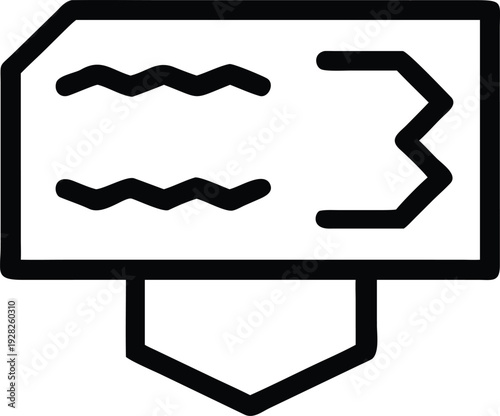 Outline icon representing a modern event ticket or a voucher for digital applications