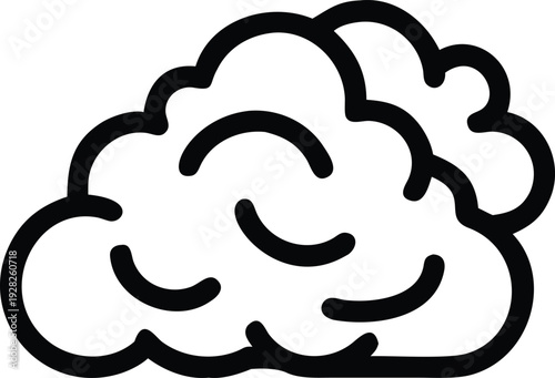 Outline illustration of a human brain representing thought and intelligence