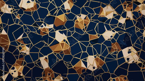 seamless geometric dog faces pattern with abstract polygonal style for background and design