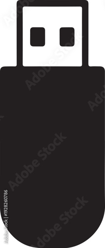Pen drive silhouette vector