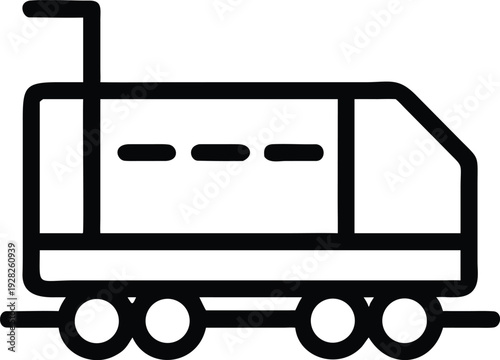 Outline pictogram of an amusement park bumper car ride with an overhead power pole