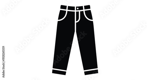 Black jeans presented in a simple graphic silhouette