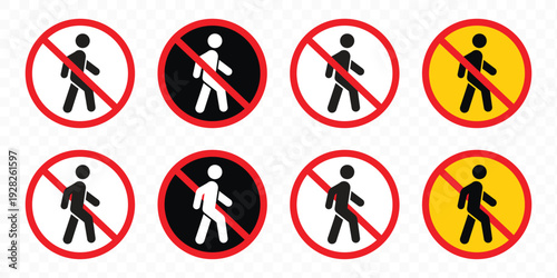 Pedestrian crossing warning sign vector. Yellow traffic safety alert triangle. Crosswalk road symbol with person walking. Urban street signage for pedestrian safety. Highway caution icon design