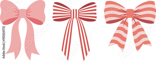 set of colorful ribbons with bows