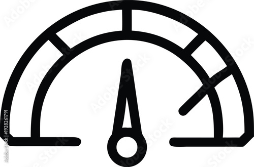 Performance measurement gauge icon indicating speed, progress, or data analysis for efficiency