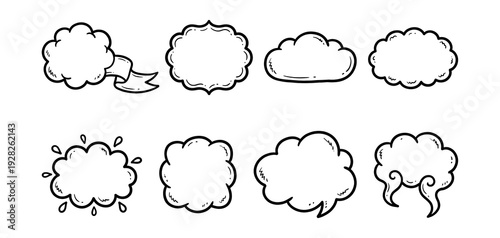 Wallpaper Mural Comic cloud labels black-ink . Torontodigital.ca