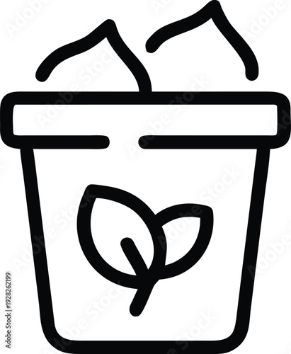 Potted Plant Sprout Icon Symbolizing Gardening New Beginnings and Sustainable Growth