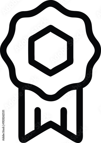 Premium quality award ribbon and badge for outstanding achievement and recognition