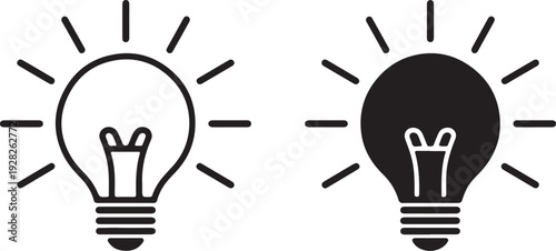 Brain in light bulb icon set Light Bulb Idea Icon  Setsolution , knowledge, lamp - stock vector.
