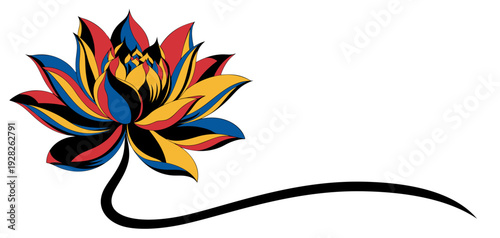 Decorative lotus flower image in vector shape