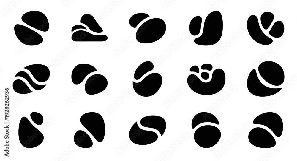 Fototapeta premium Abstract organic shapes set. Minimalist blob elements.