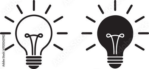 Brain in light bulb icon set Light Bulb Idea Icon  Setsolution , knowledge, lamp - stock vector.
