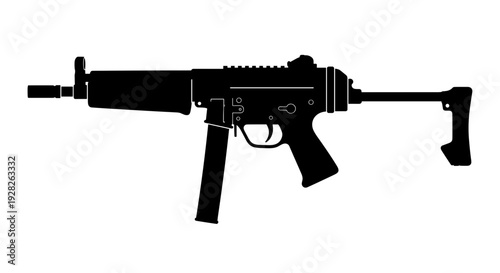 Black Silhouette of Assault Rifle 1.