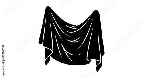 Black Velvet Fabric Drapery Cloth.